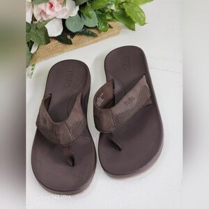 Flojos Men's Dark Brown Flip-Flops